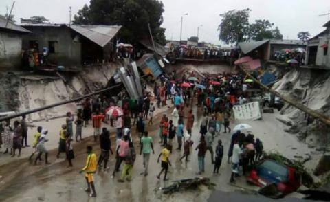 Erosion sur Cecomaf dans la commune de N’djili, à l’Est de Kinshasa